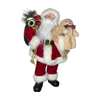 Christmas List Life Like Santa Bag of Toys Teddy Bear Glasses Eyelashes